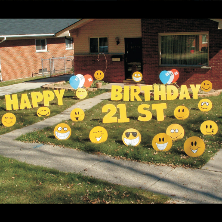 Smiley Faces Yard Greeting