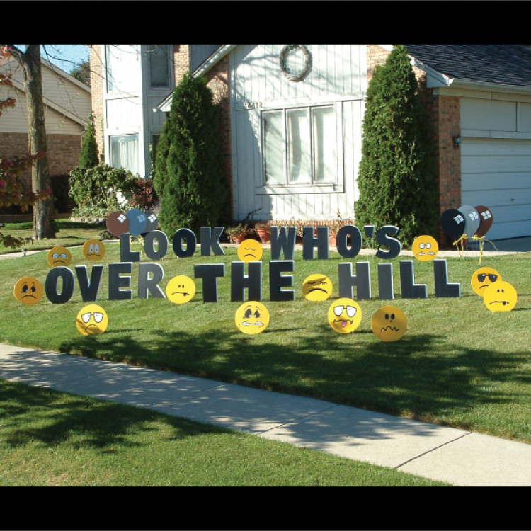 Unsmiley Faces (Over the Hill) Yard Greeting